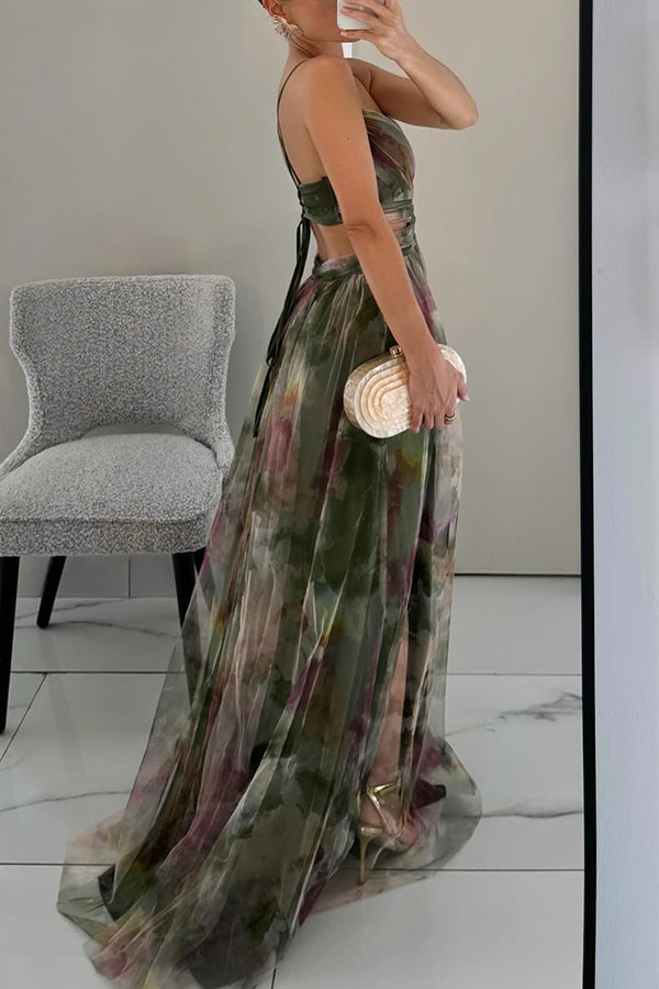 Clara| Flatterende Floral Maxi Kjole