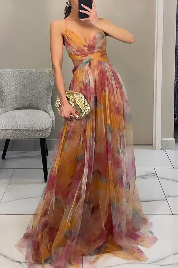 Clara| Flatterende Floral Maxi Kjole