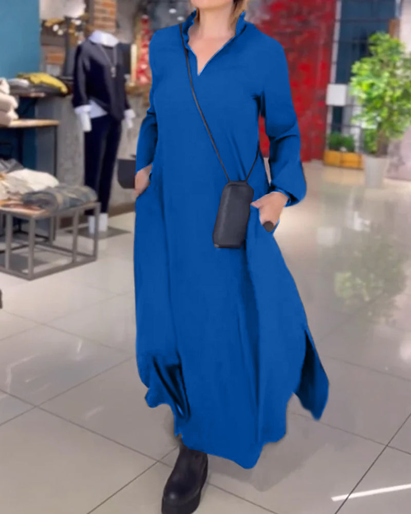 Evia™ | Bred Maxi Kjole med Slids