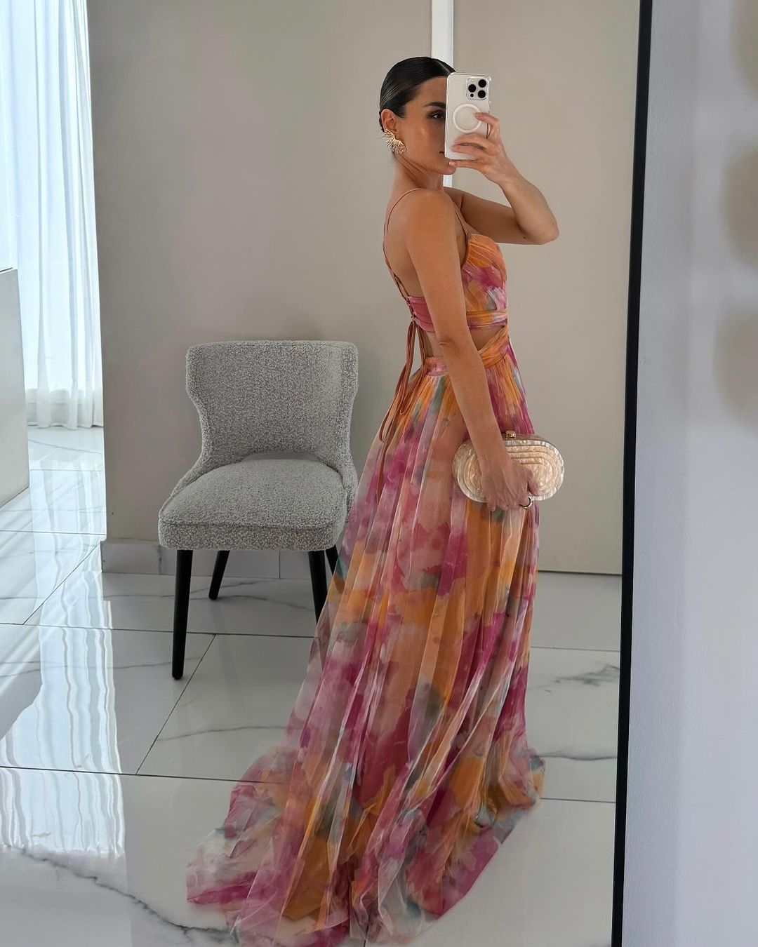 Clara| Flatterende Floral Maxi Kjole