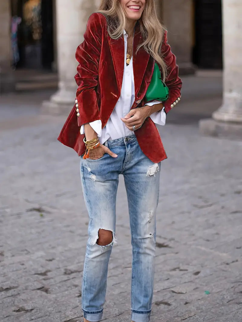 Caterina™ | Elegant Blazer i Velour