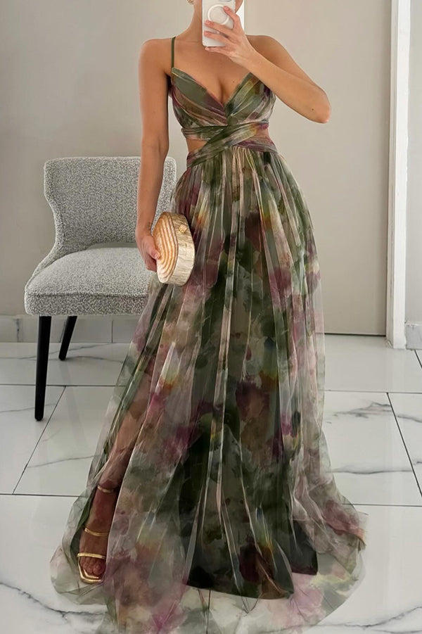 Clara| Flatterende Floral Maxi Kjole