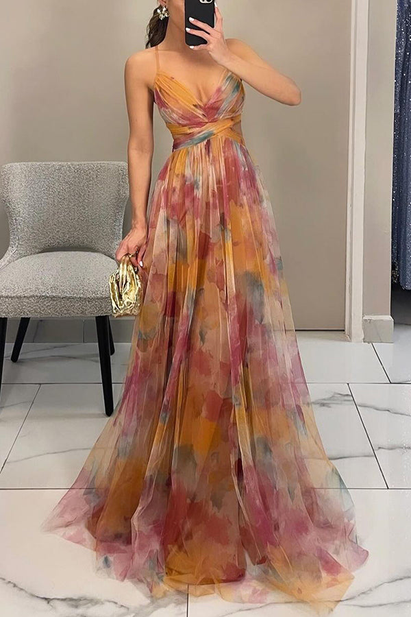 Clara| Flatterende Floral Maxi Kjole
