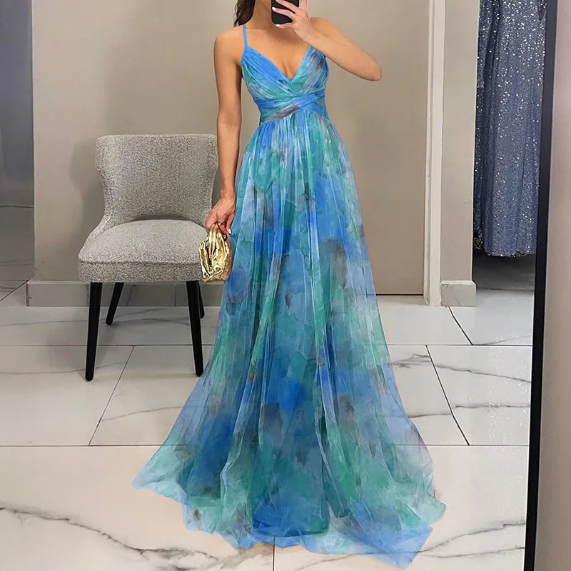 Clara| Flatterende Floral Maxi Kjole
