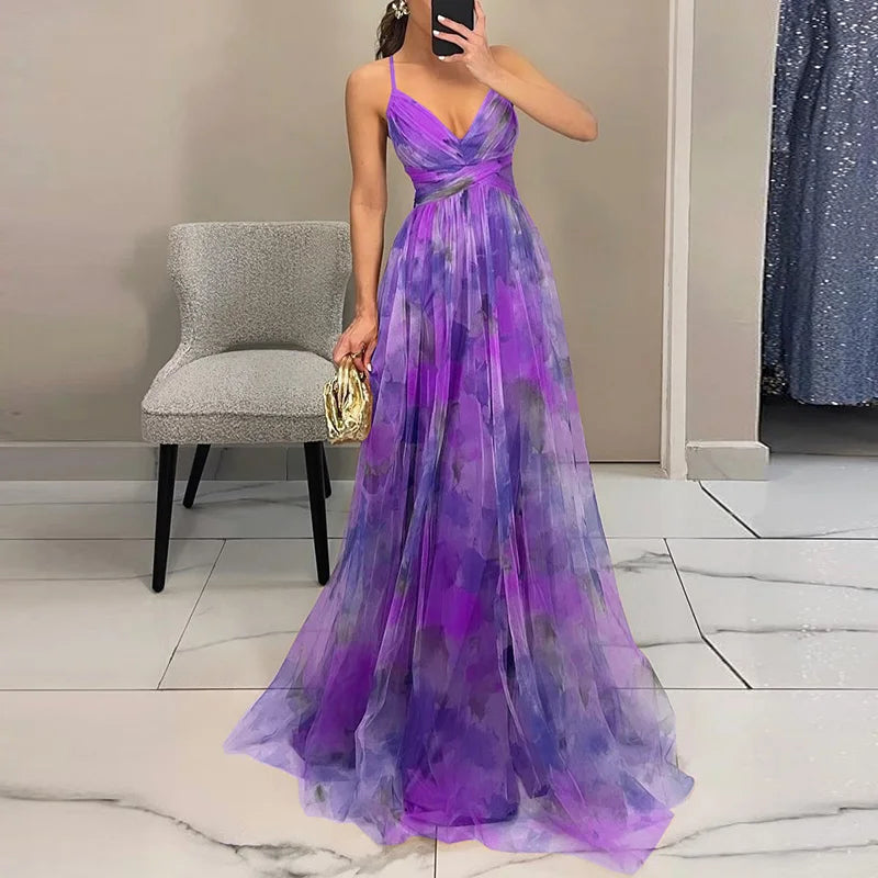 Clara| Flatterende Floral Maxi Kjole