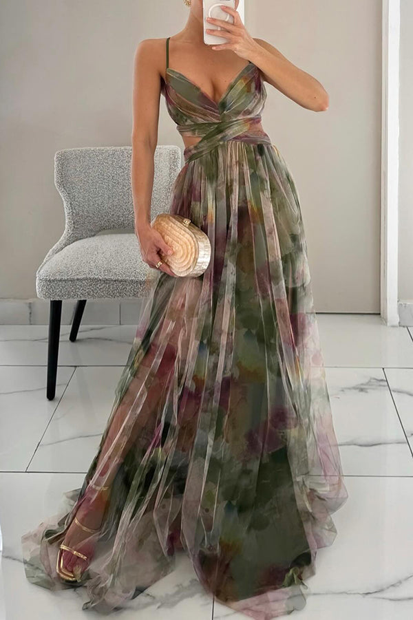Clara| Flatterende Floral Maxi Kjole