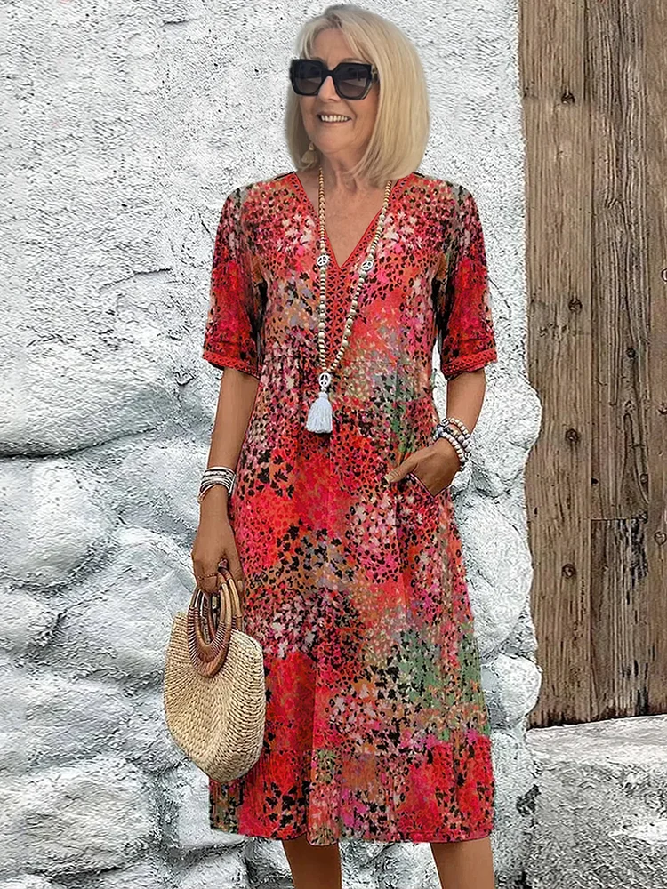 Birthe™ | Stilfuld blomstret kjole