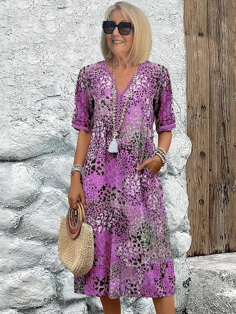 Birthe™ | Stilfuld blomstret kjole