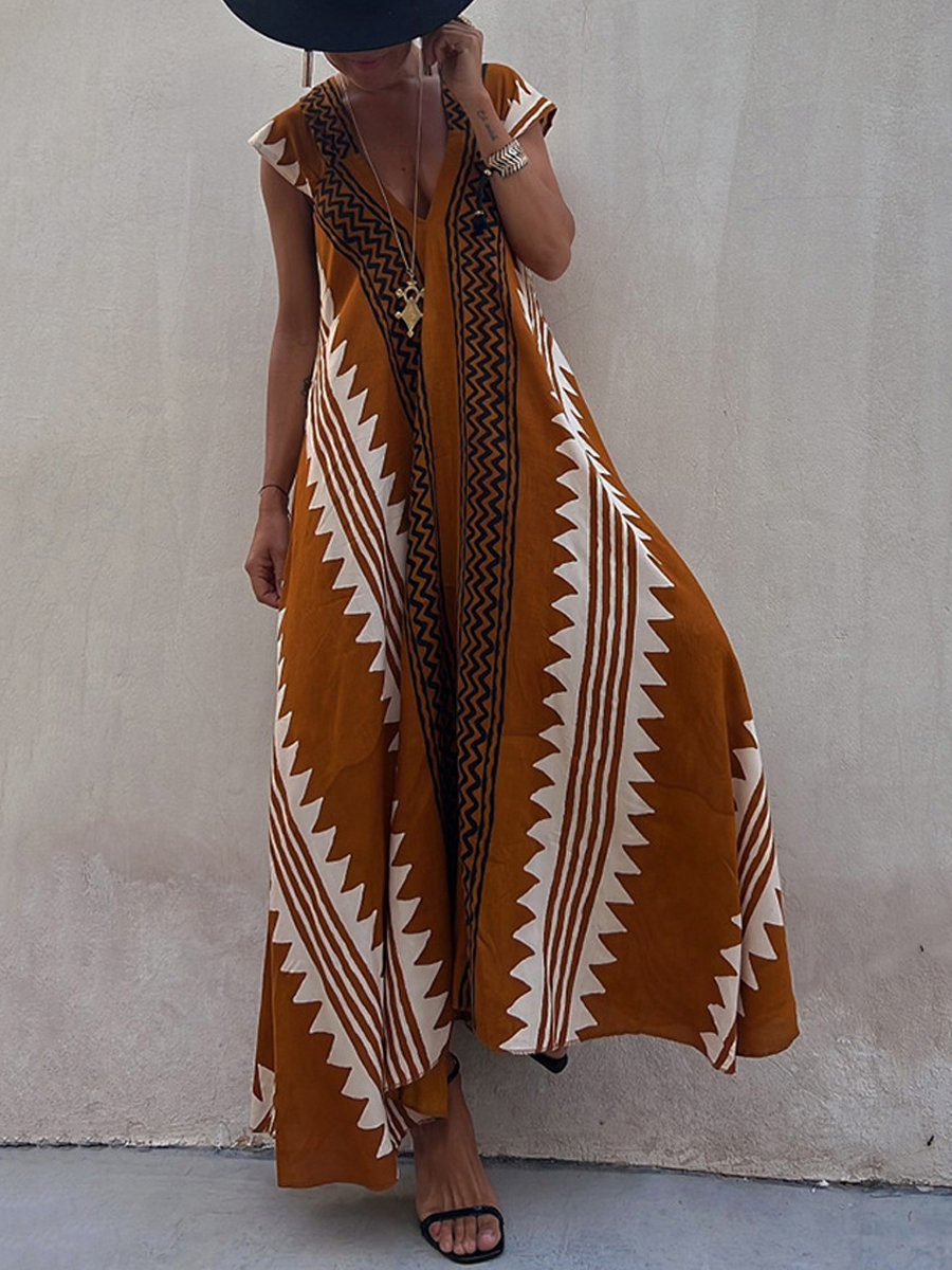 Boho™ | Ærmeløs V-udskæring Kjole