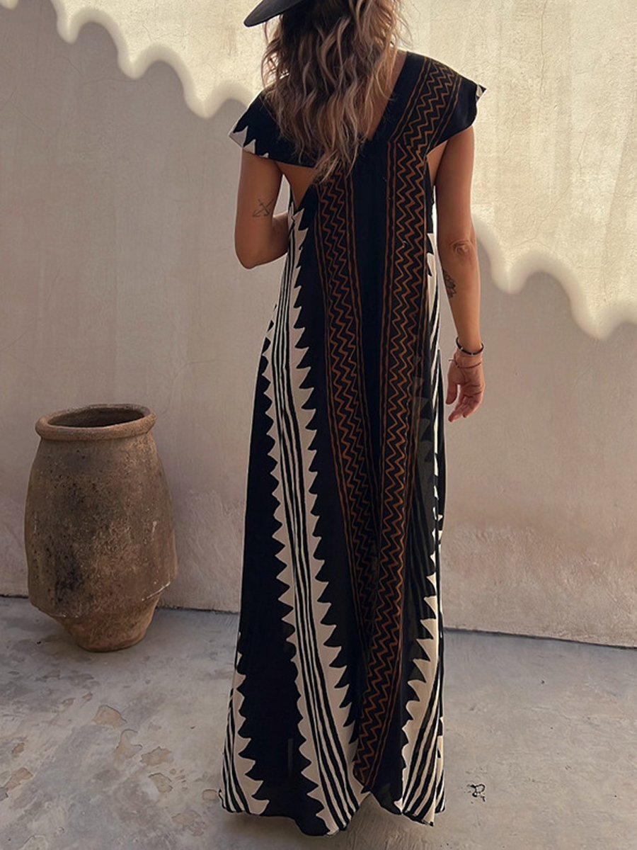 Boho™ | Ærmeløs V-udskæring Kjole