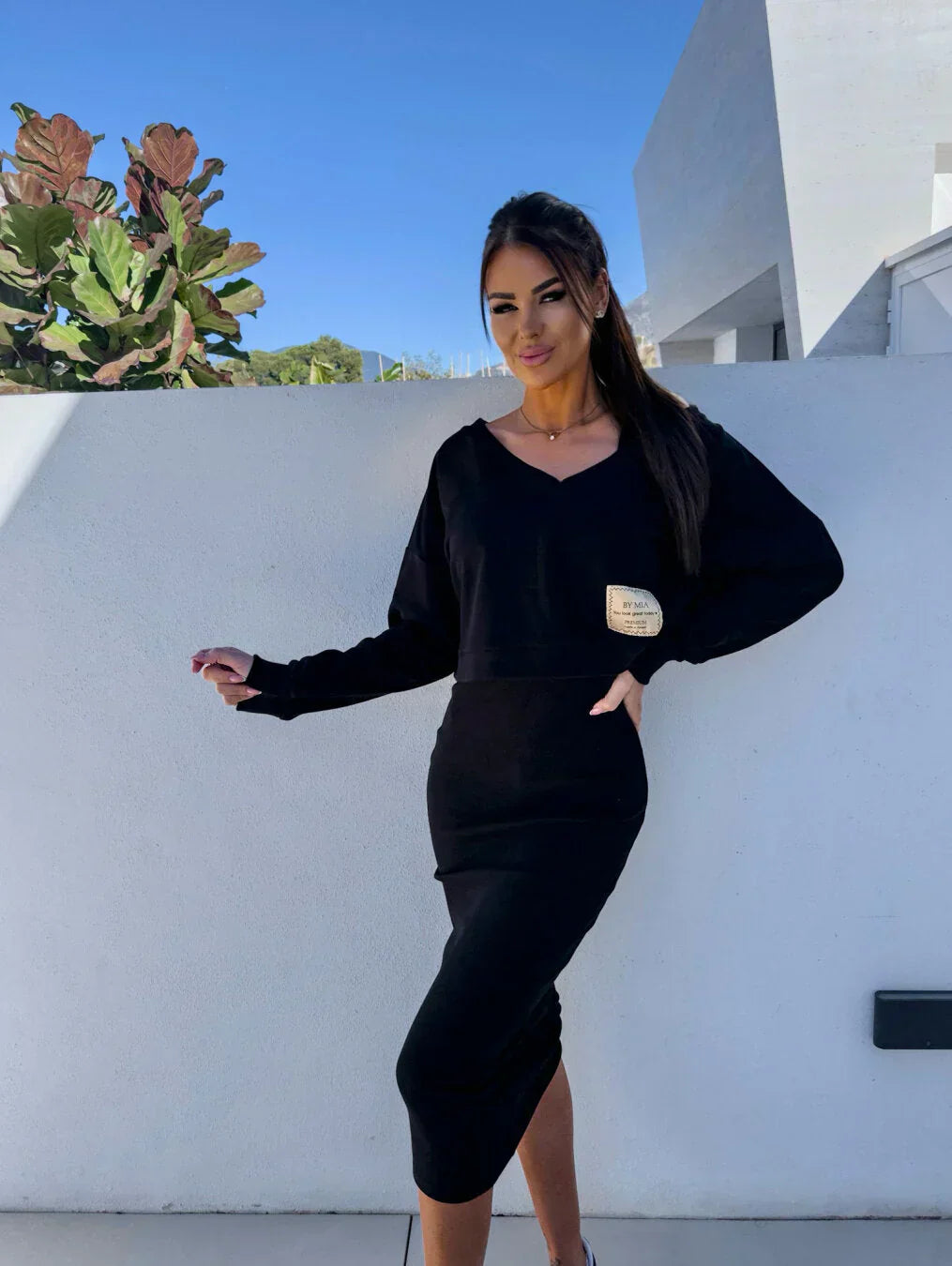 Laurine – Lækkert Ensemble Kjole & Sweatshirt
