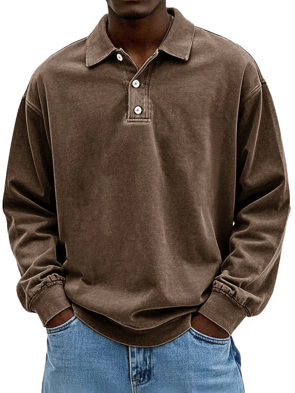 Lennart™ | Casual herrepoloshirt med lange ærmer