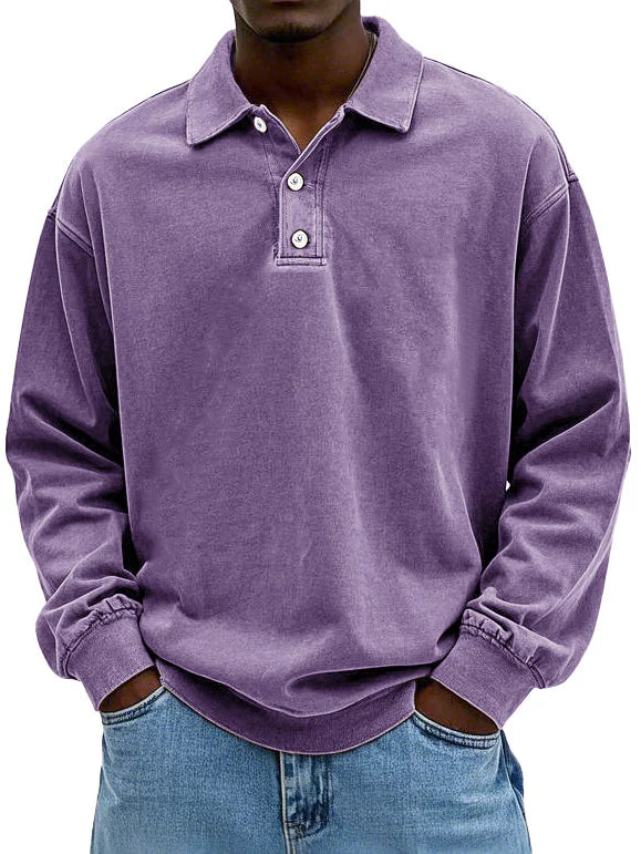 Lennart™ | Casual herrepoloshirt med lange ærmer
