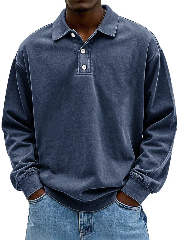 Lennart™ | Casual herrepoloshirt med lange ærmer