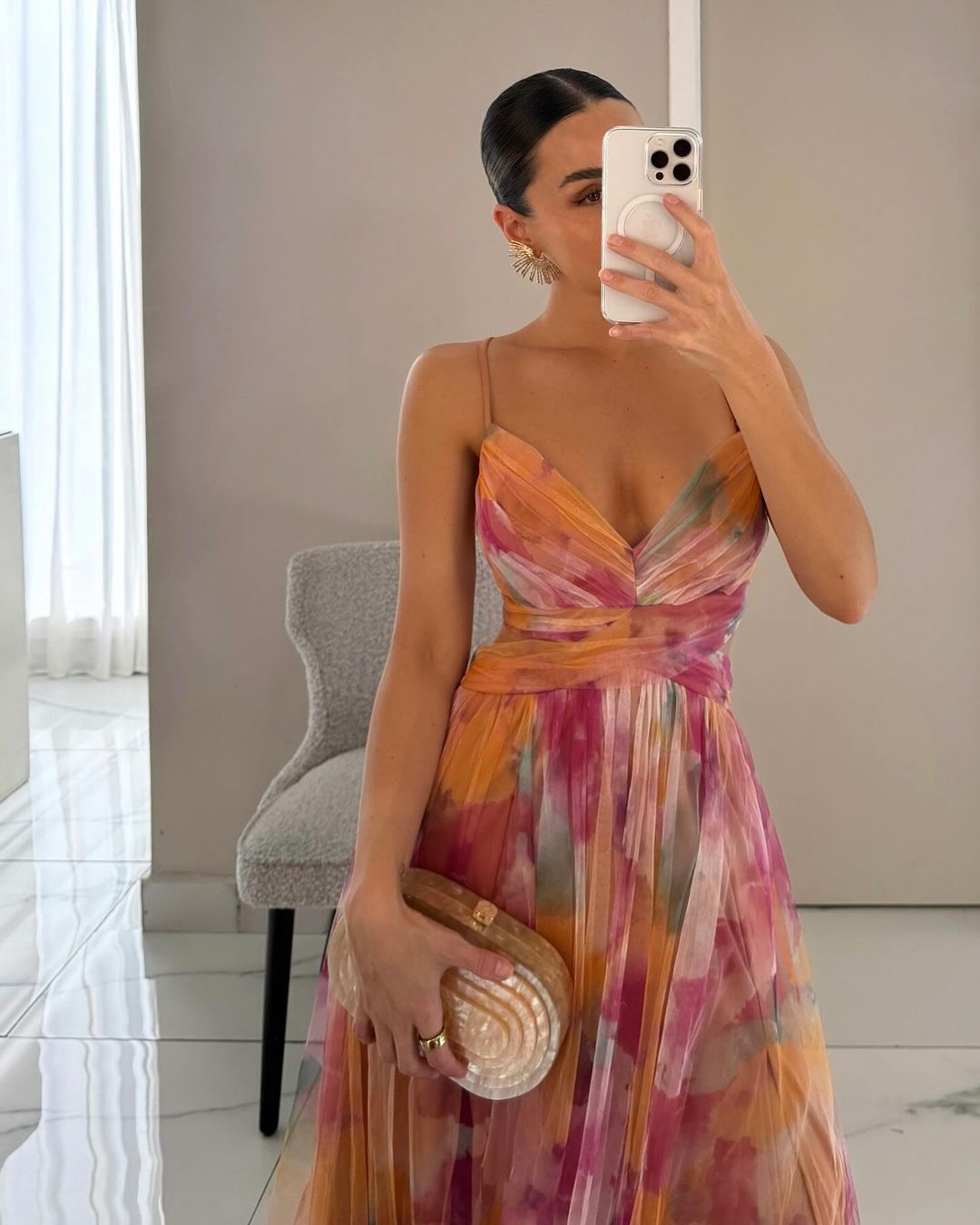 Clara| Flatterende Floral Maxi Kjole