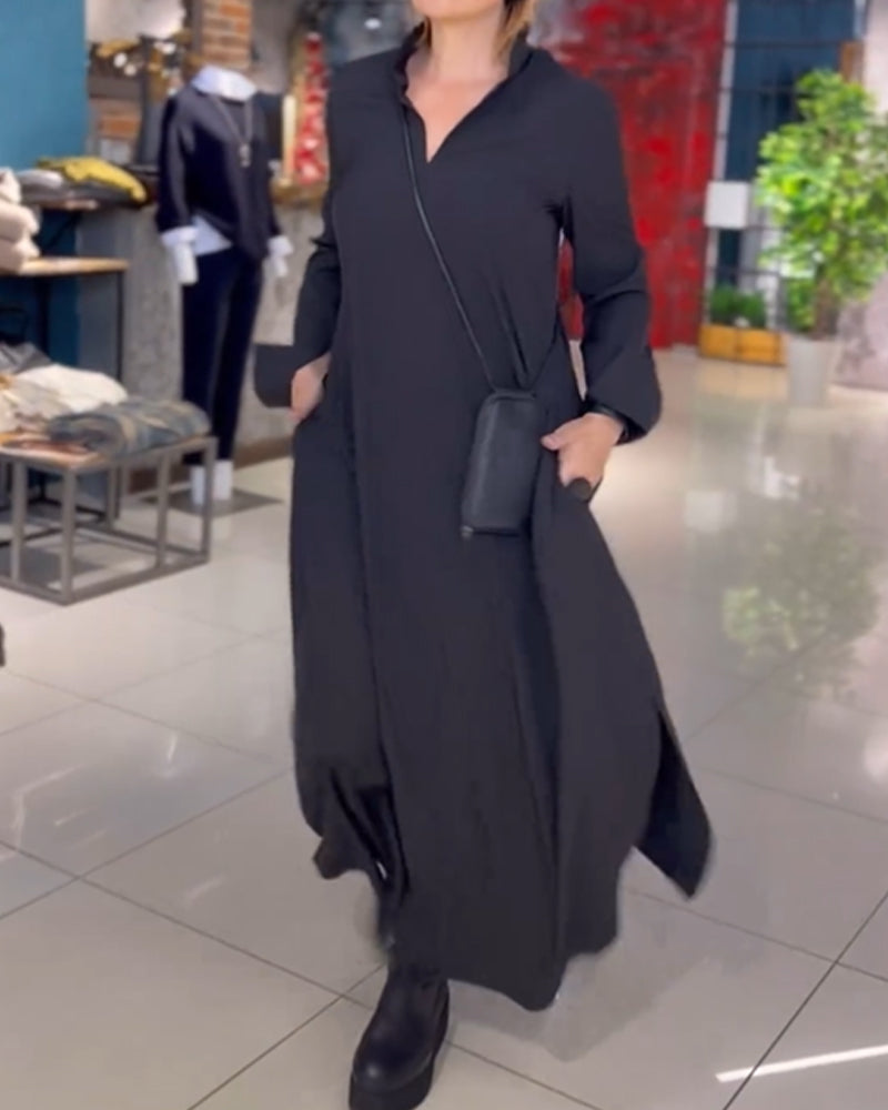 Evia™ | Bred Maxi Kjole med Slids