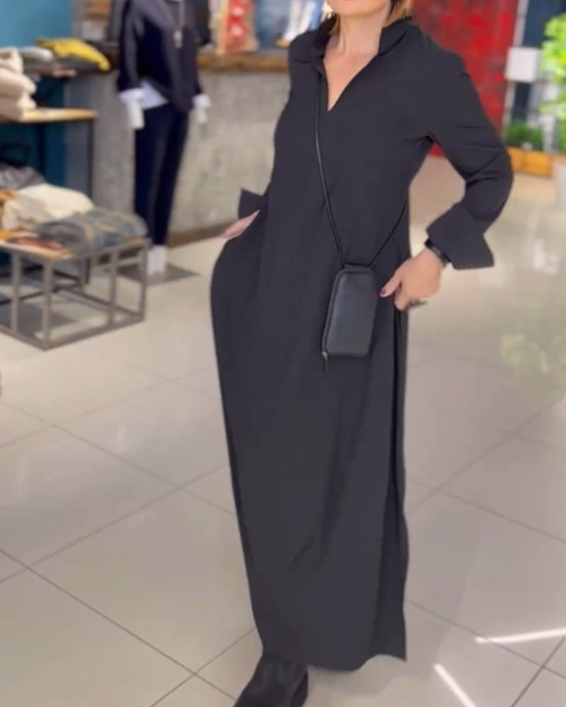 Evia™ | Bred Maxi Kjole med Slids