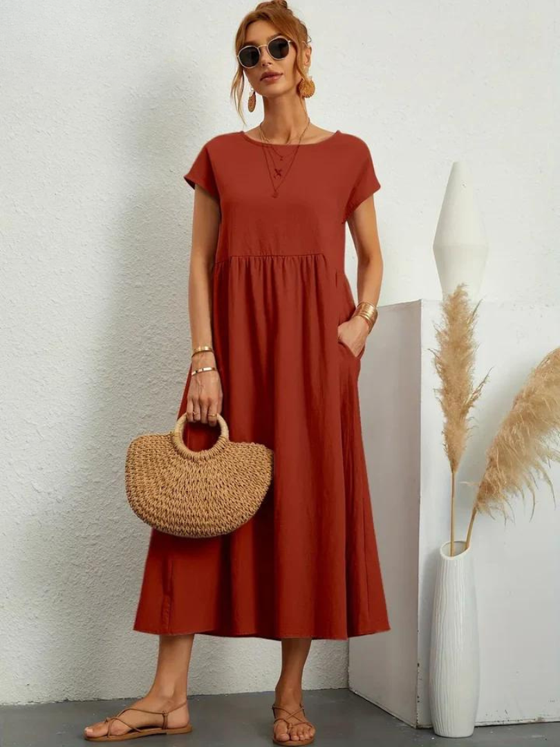 Ruby™ | Elegant essentielt kjole i bomuld og hør