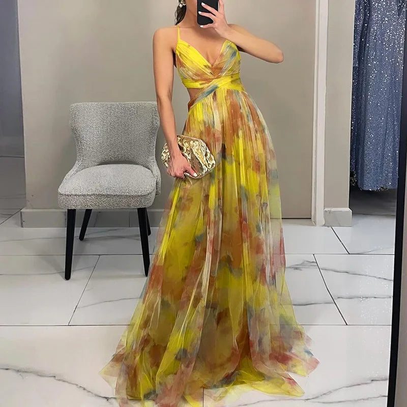 Clara| Flatterende Floral Maxi Kjole