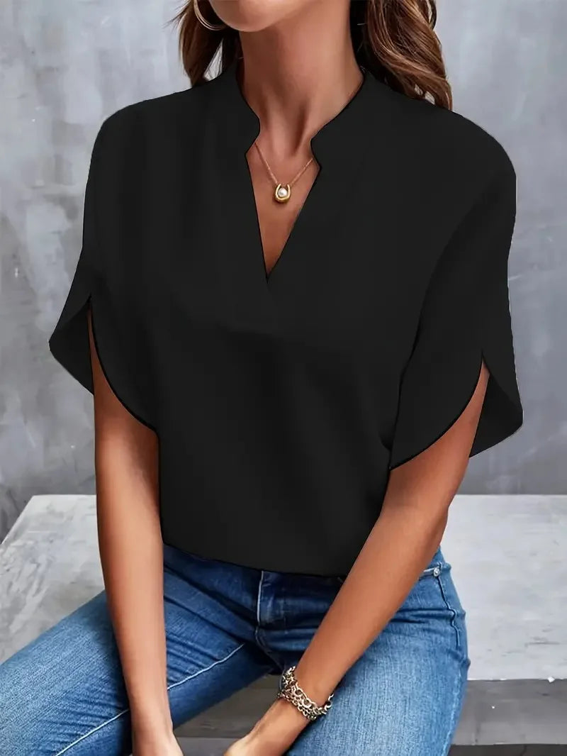 Deborah™ | Blød og Elegant Skjorte med V-Hals
