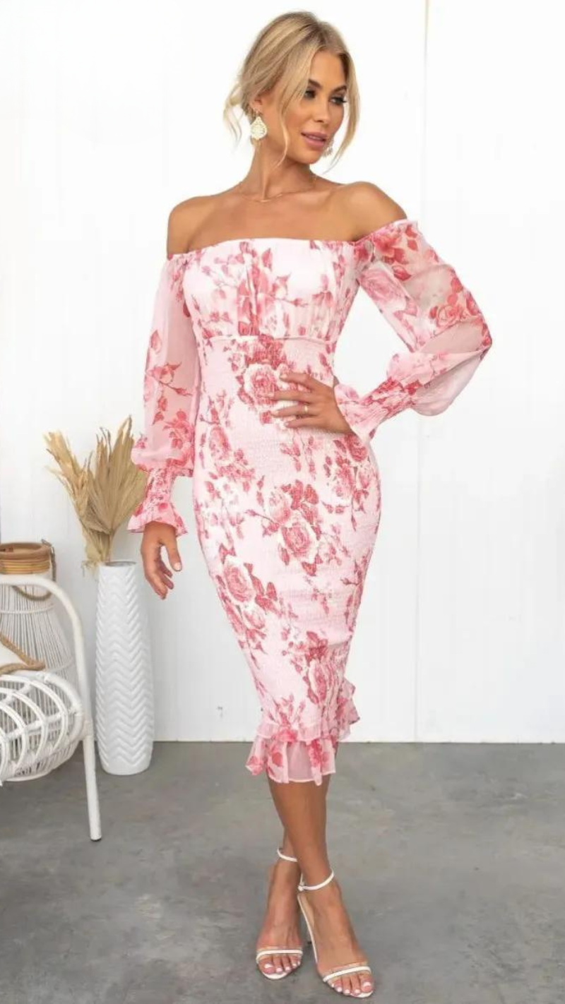 Kendall | Luxe Midi Kjole (Næsten udsolgt)