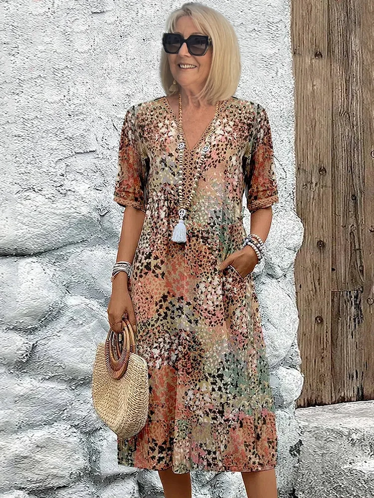 Birthe™ | Stilfuld blomstret kjole