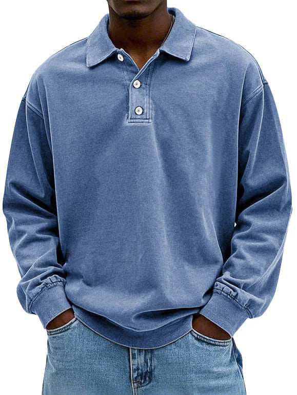 Lennart™  | Casual herrepoloshirt med lange ærmer