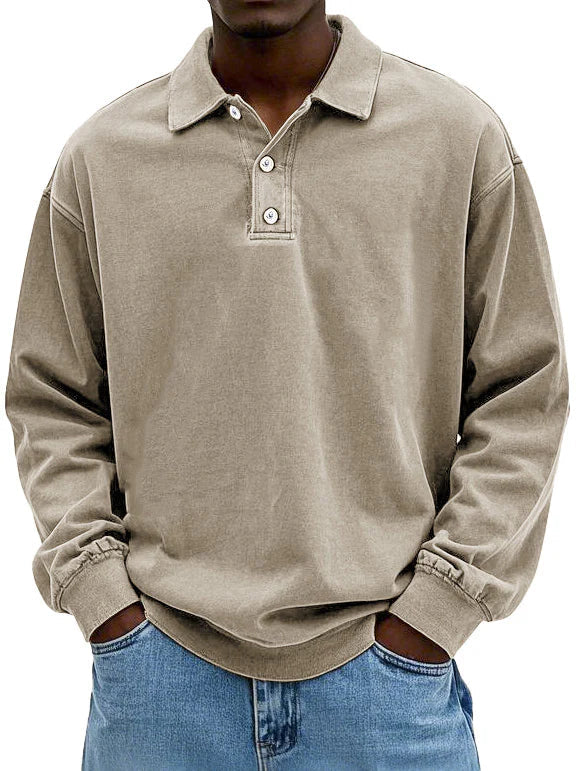 Lennart™  | Casual herrepoloshirt med lange ærmer