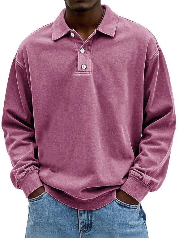 Lennart™  | Casual herrepoloshirt med lange ærmer